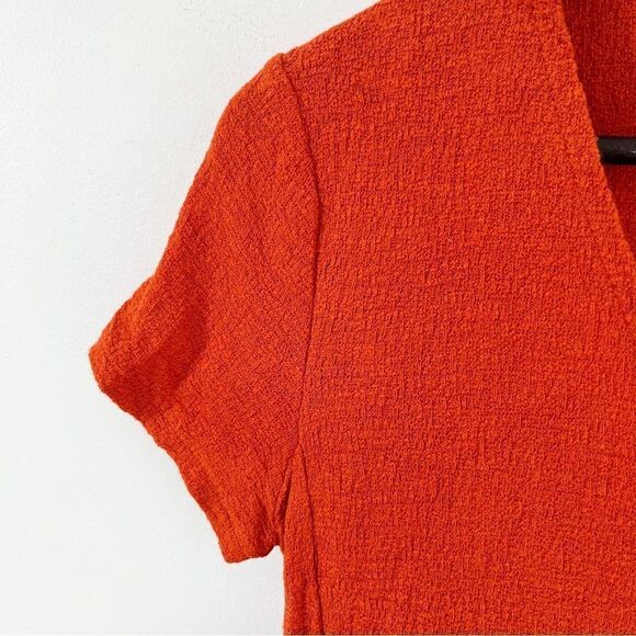 Madewell Burnt Orange “Texture & Thread” Wrap Side Tie Blouse - Picture 6 of 12